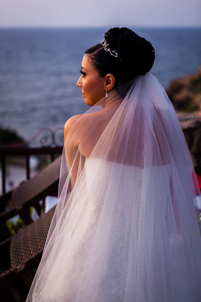 cyprus wedding - romantic bride at sunset