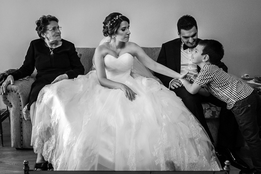 three generations at wedding