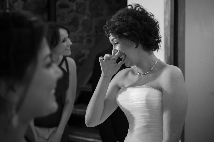 Cubuklu Hayal Kahvesi wedding: bride laughing