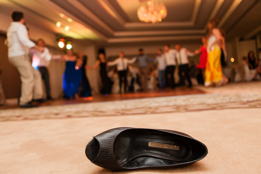 ladie's shoe left by the dance floor at elite world istanbul wedding