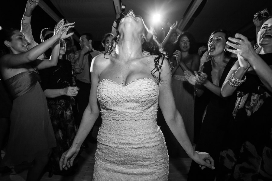 Bride having much fun on dance floor