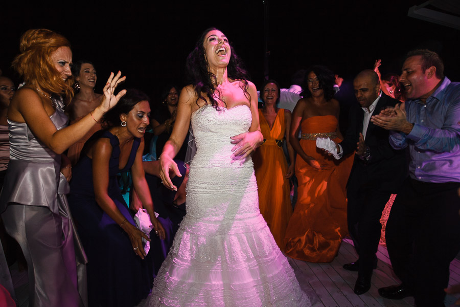 ecstatic bride at destination wedding in Turkey