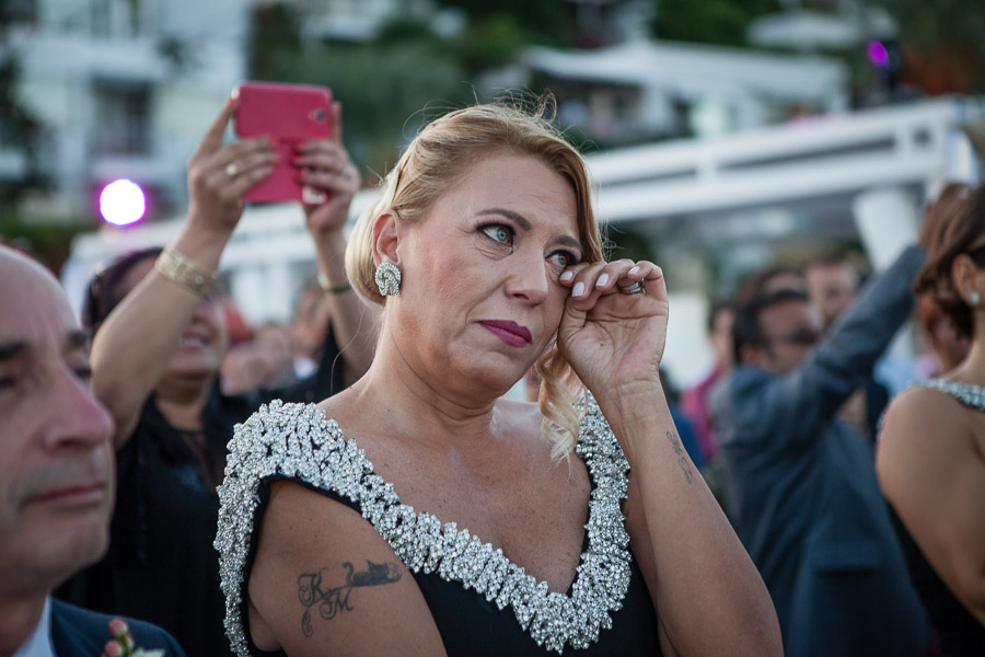 mother of bride crying during ceremony casa costa Bodrum Wedding