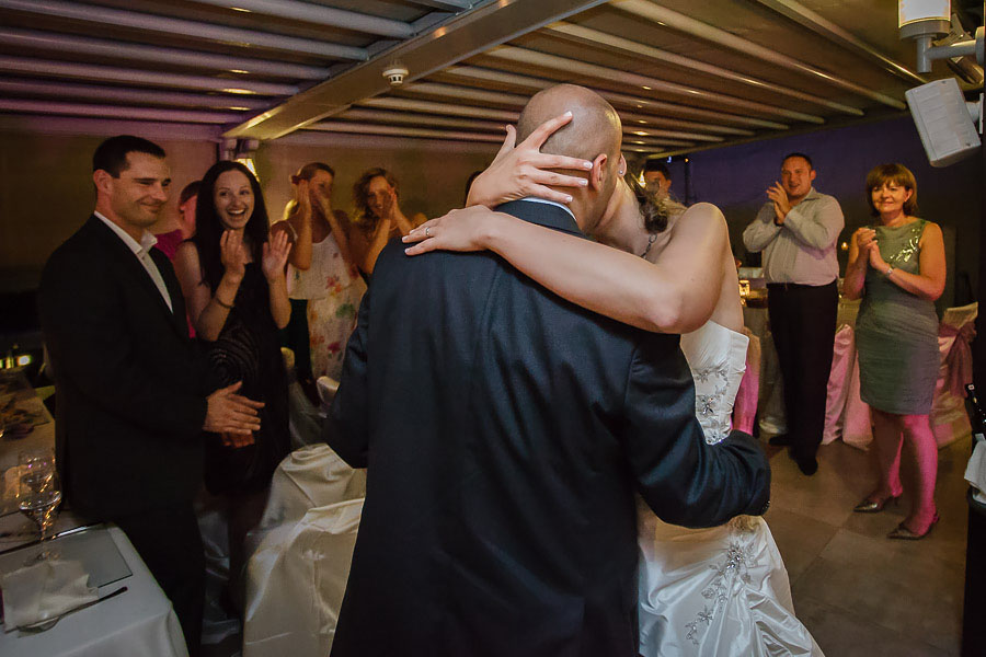 Bride kisses the groom at istanbul wedding