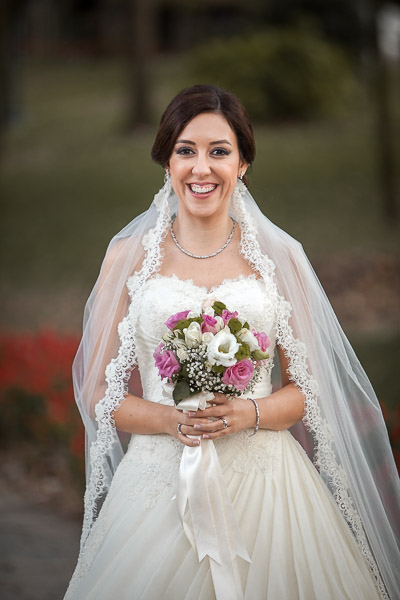 bride with her bouquet