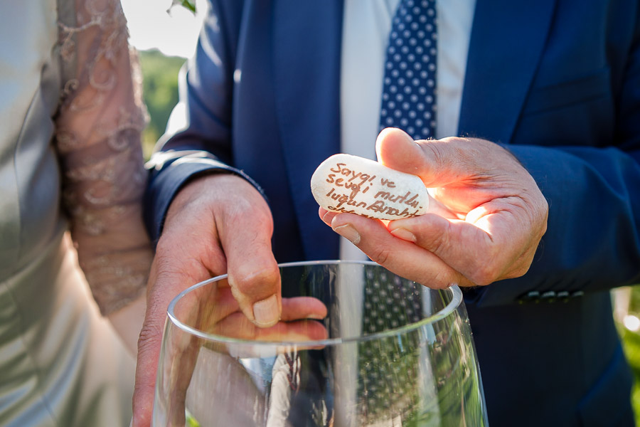 well wishes written on rocks at Casa Lavanda wedding