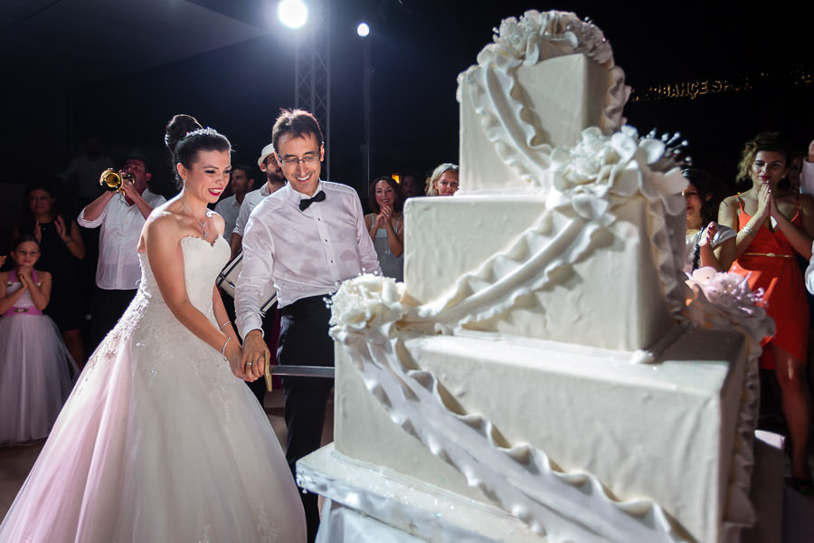 cutting the cake