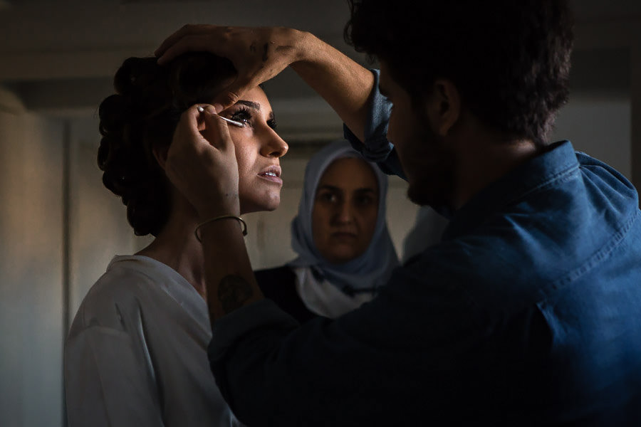 bride getting her make up done