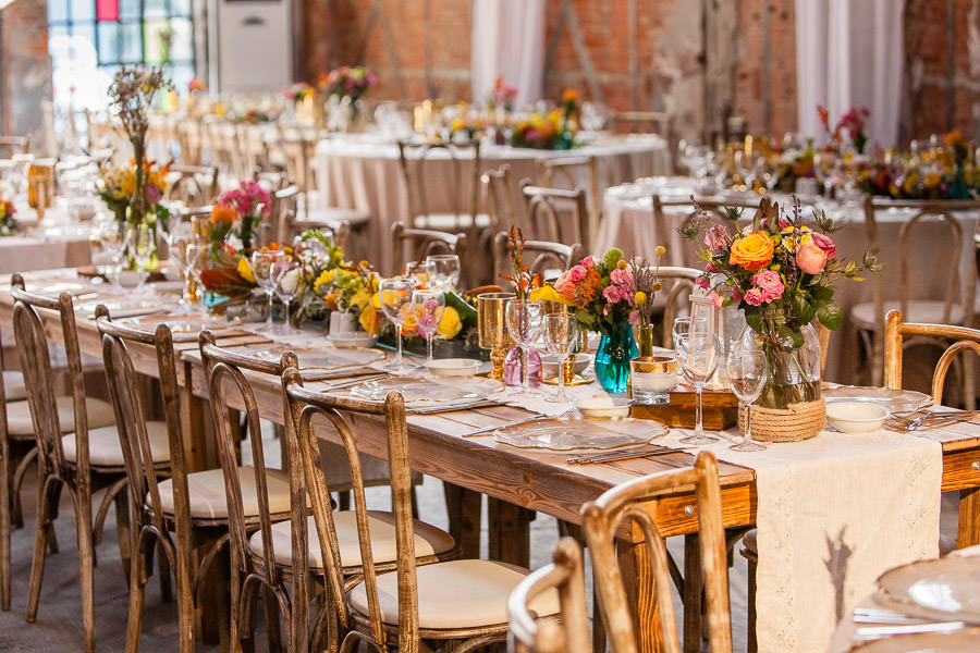 table details at beykoz shoe factory wedding 