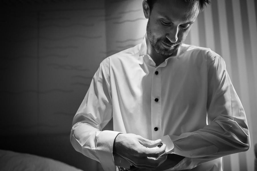 groom getting ready before st. anthony of padua wedding