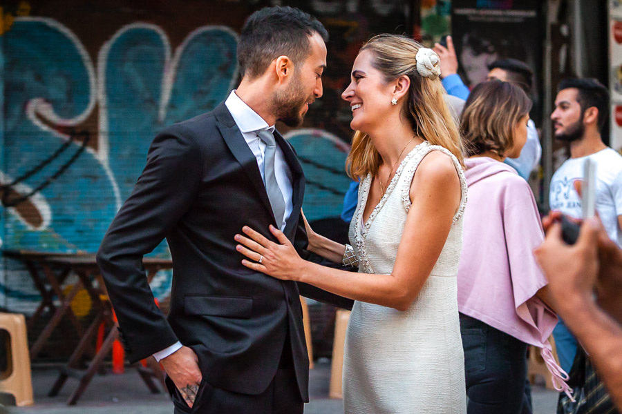 bride and groom at galata wedding